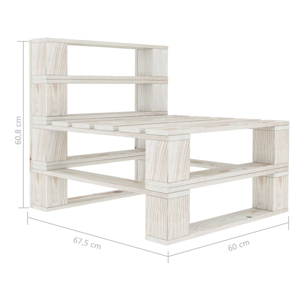 Tuinmiddenbank Met Kleurige Kussens Pallet Hout Crème