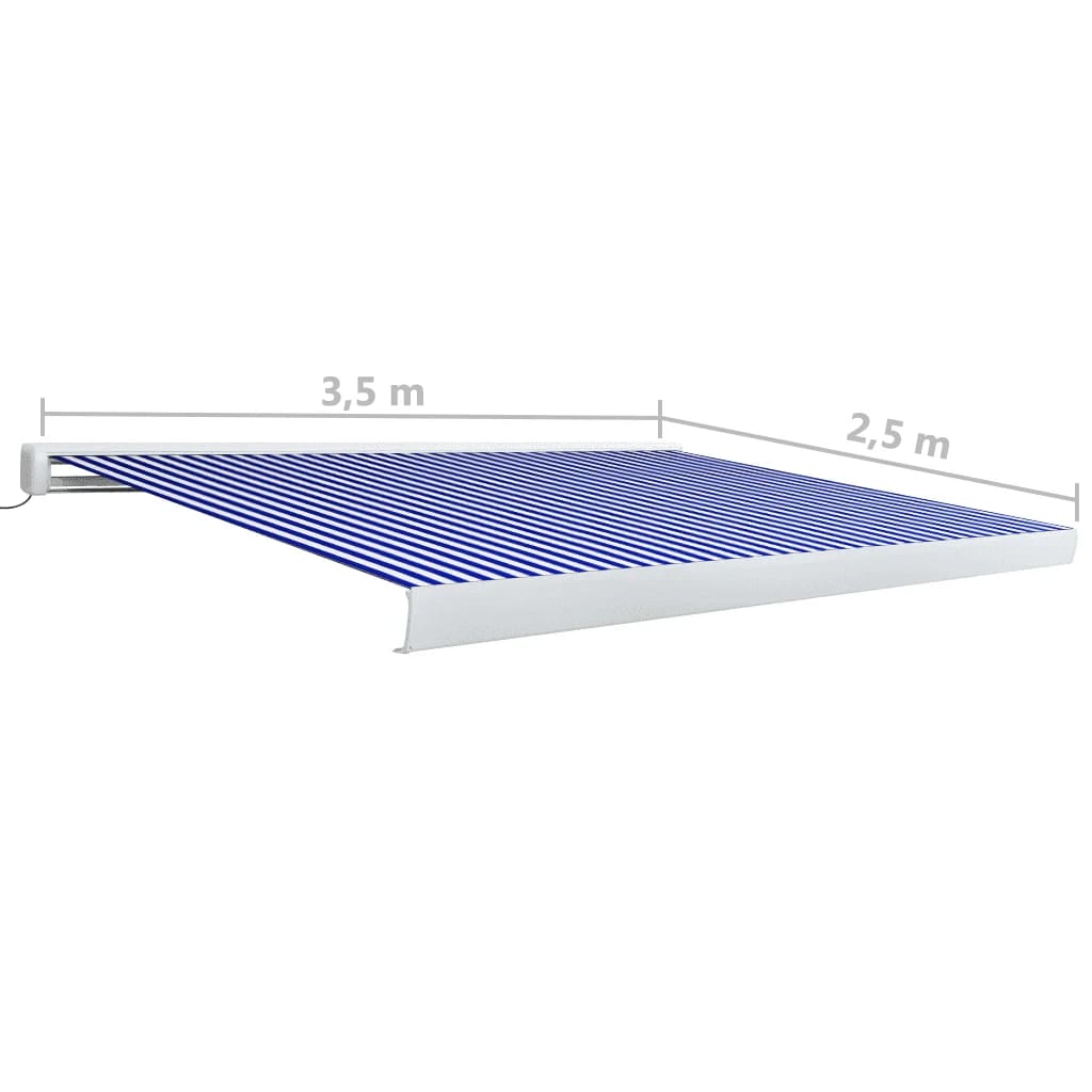Luifel Gemotoriseerd 350 x 250 cm Blauw en wit