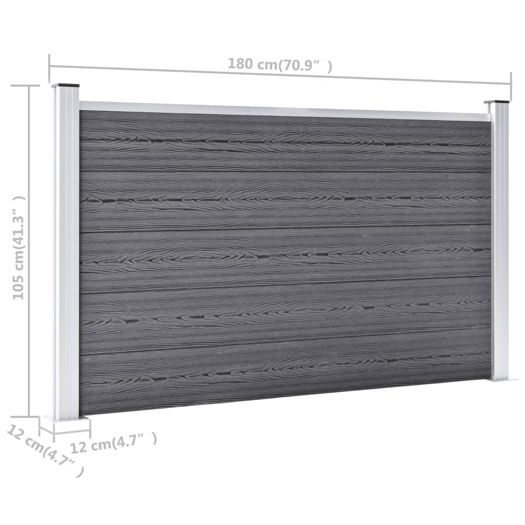 Schutting 699x106 cm HKC grijs Grijs 4 secties