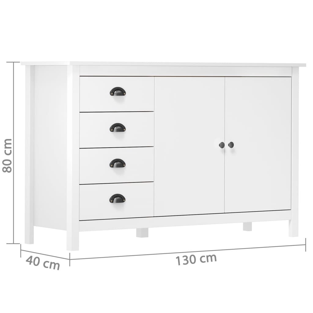 Dressoir Hill 79X40X80 Cm Massief Grenenhout Wit