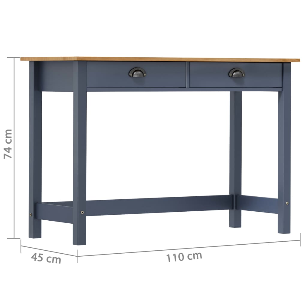 Wandtafel Hill 2 Lades 110X45X74 Cm Massief Grenenhout Grijs