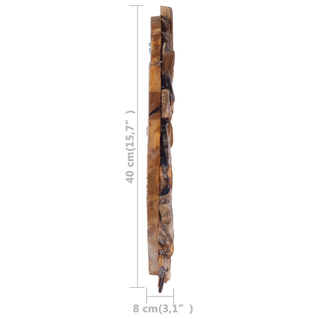 Wandspiegel Rond 40 Cm Teakhout Φ 40 cm