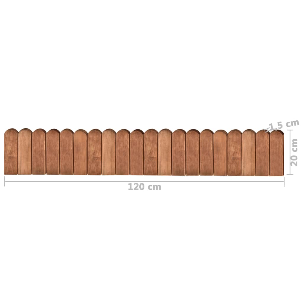 Gazonranden 2 st 120 cm geïmpregneerd grenenhout Bruin