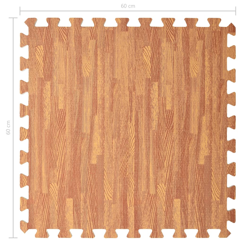 Vloermatten 6 St 2,16 ㎡ Eva-Schuim Houtnerfprint 2.16 m² Bruin