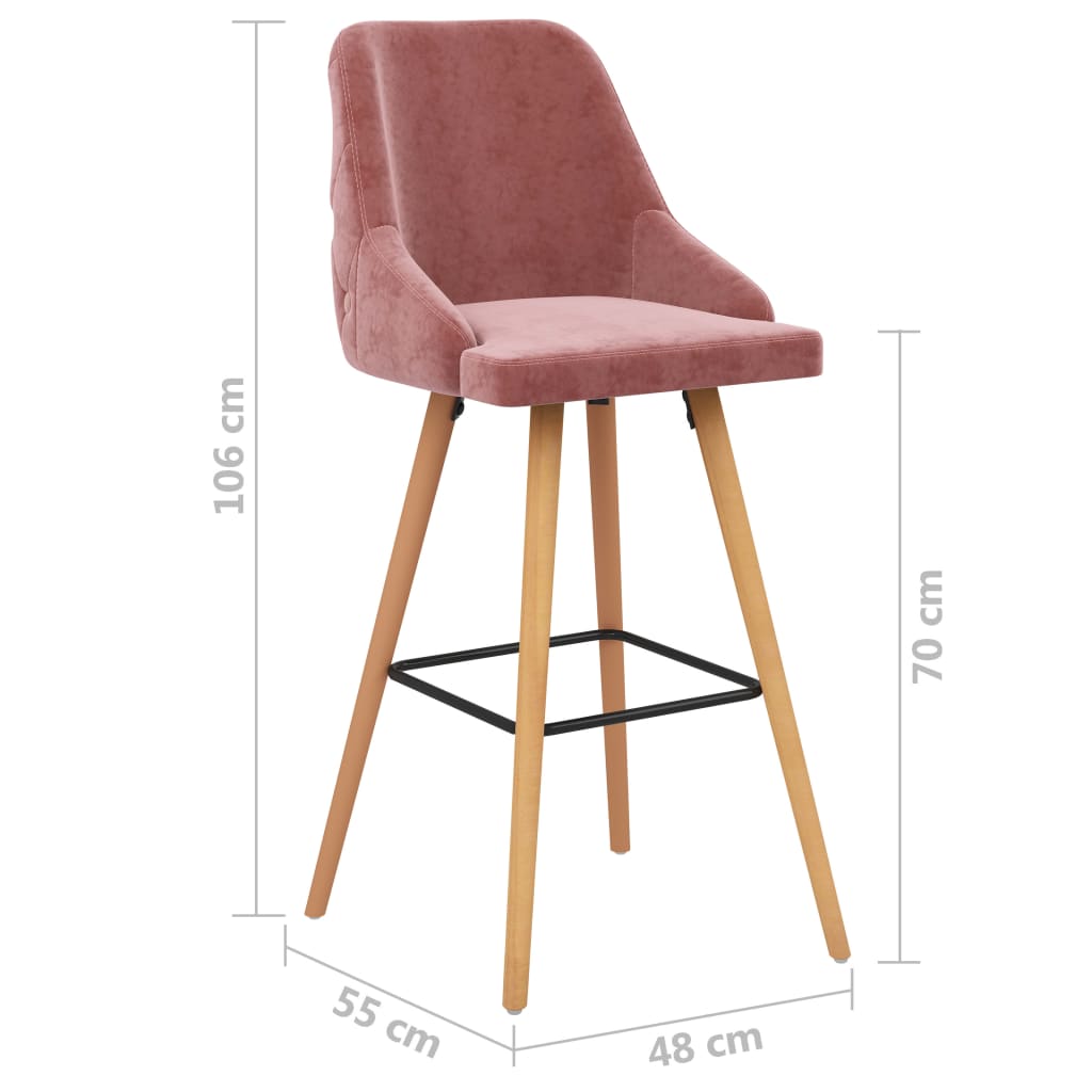 Barkrukken Fluweel Roze