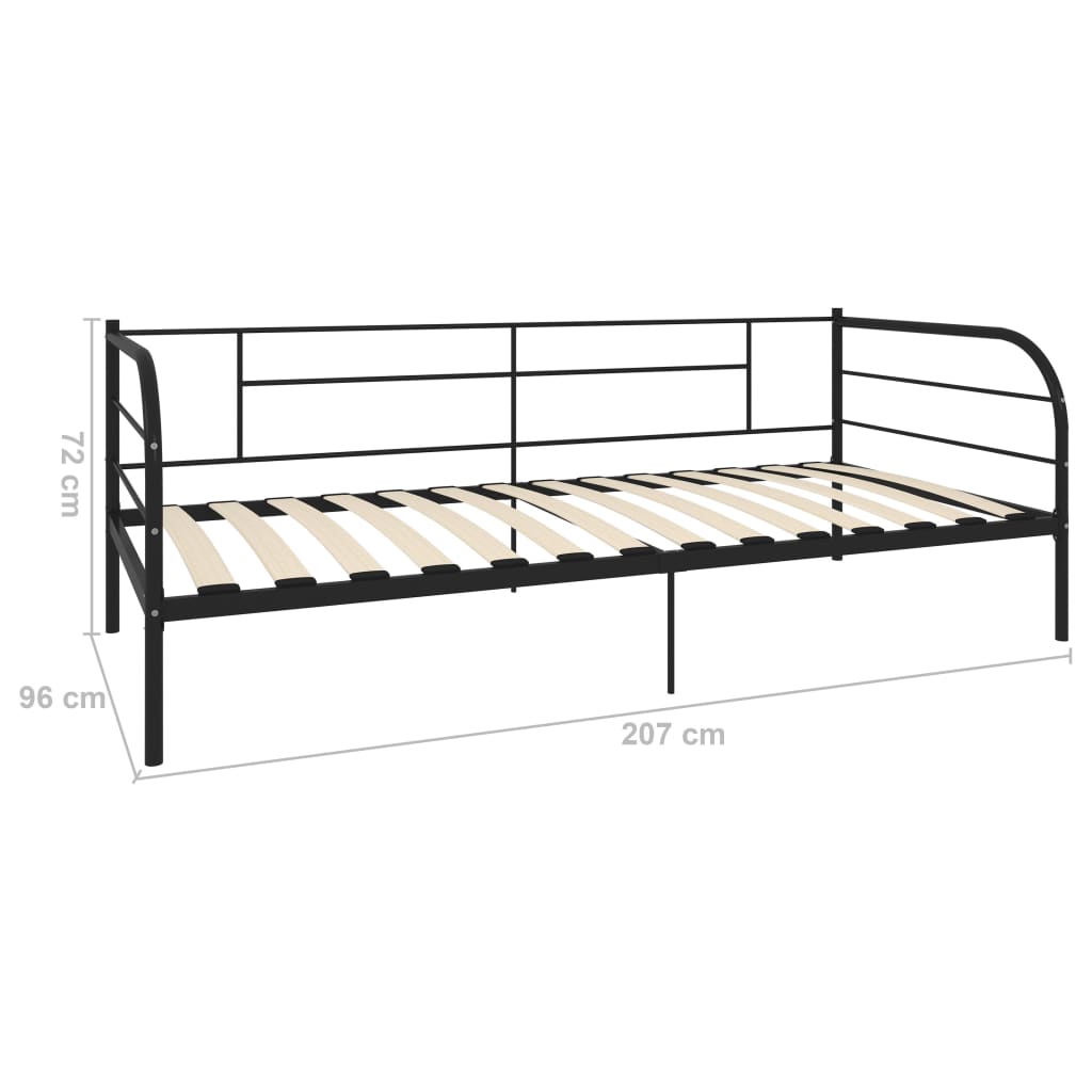 Bedbankframe Metaal Zwart