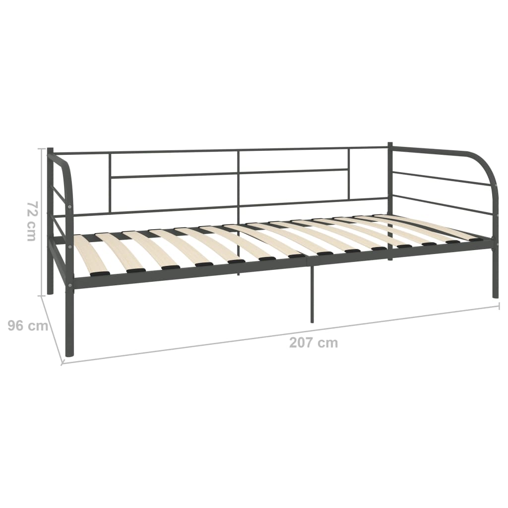Bedbankframe Metaal Grijs