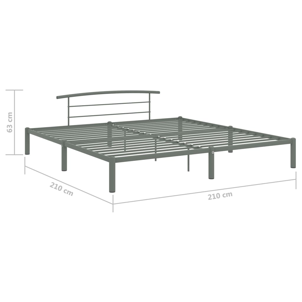 Bedframe Metaal 200 x 200 cm Grijs