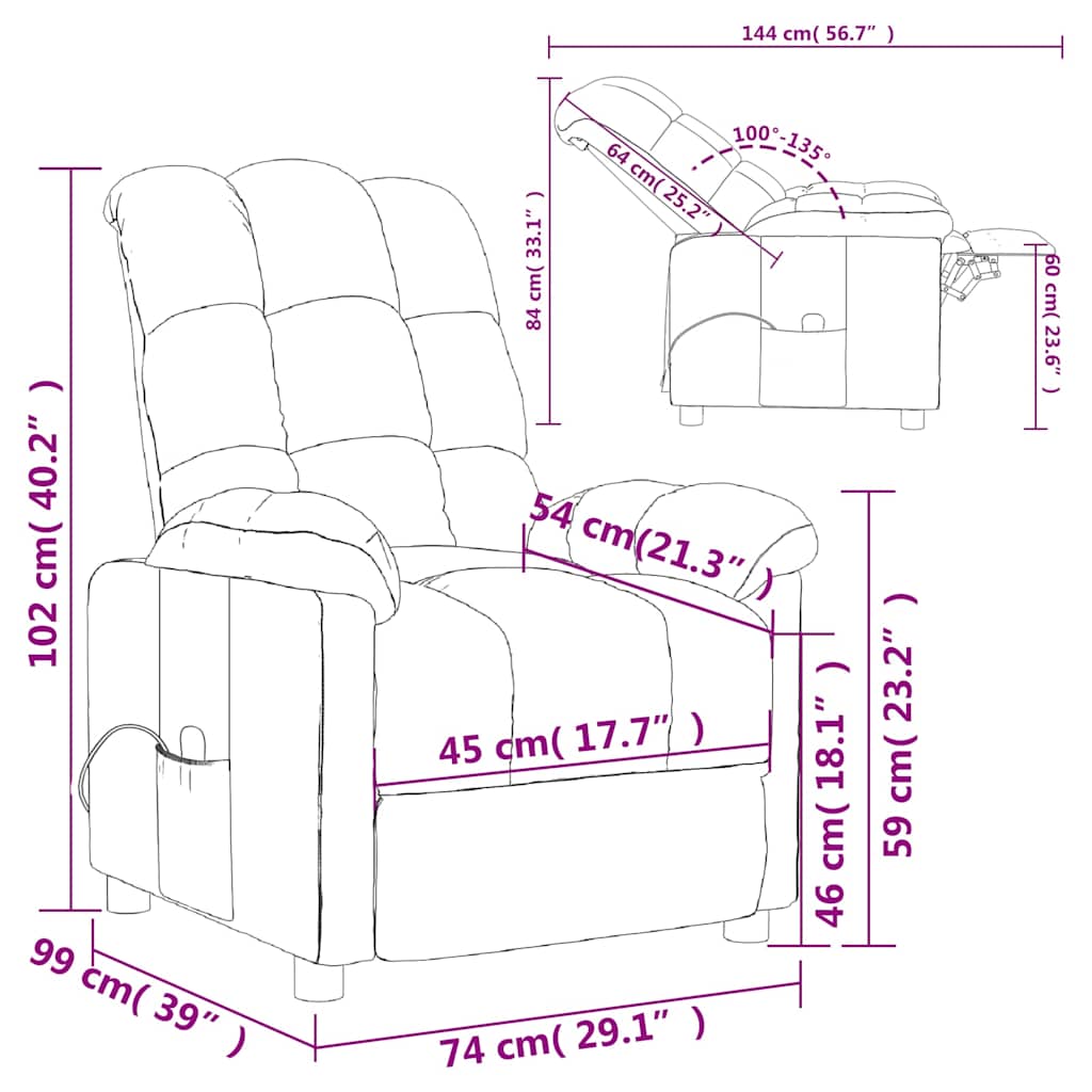 Massagestoel stof crèmekleurig