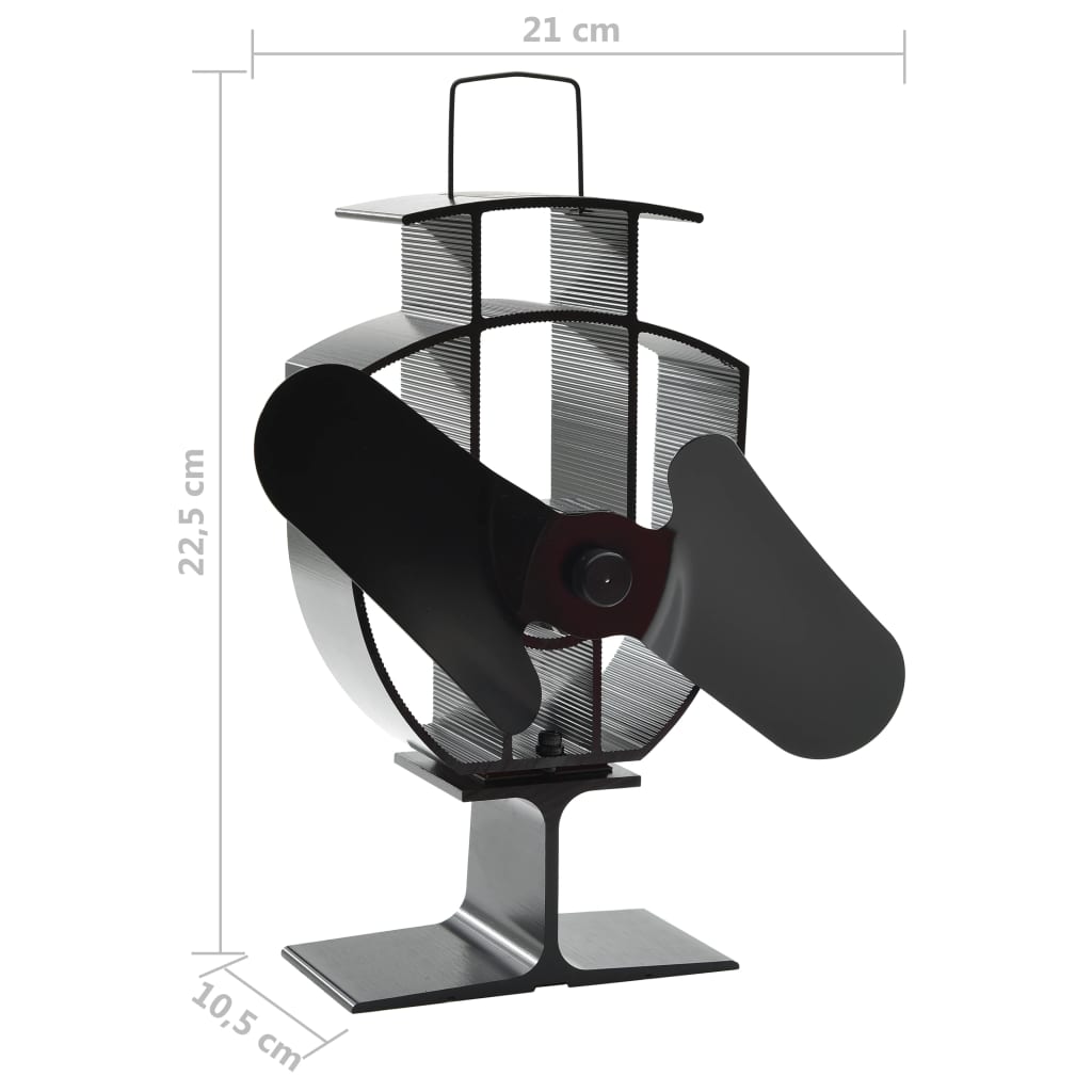 Kachelventilator Met 2 Vinnen Zwart 21 x 10,5 x 22,5 cm (2 vinnen)