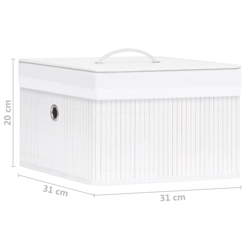 Opbergboxen Bamboe Wit