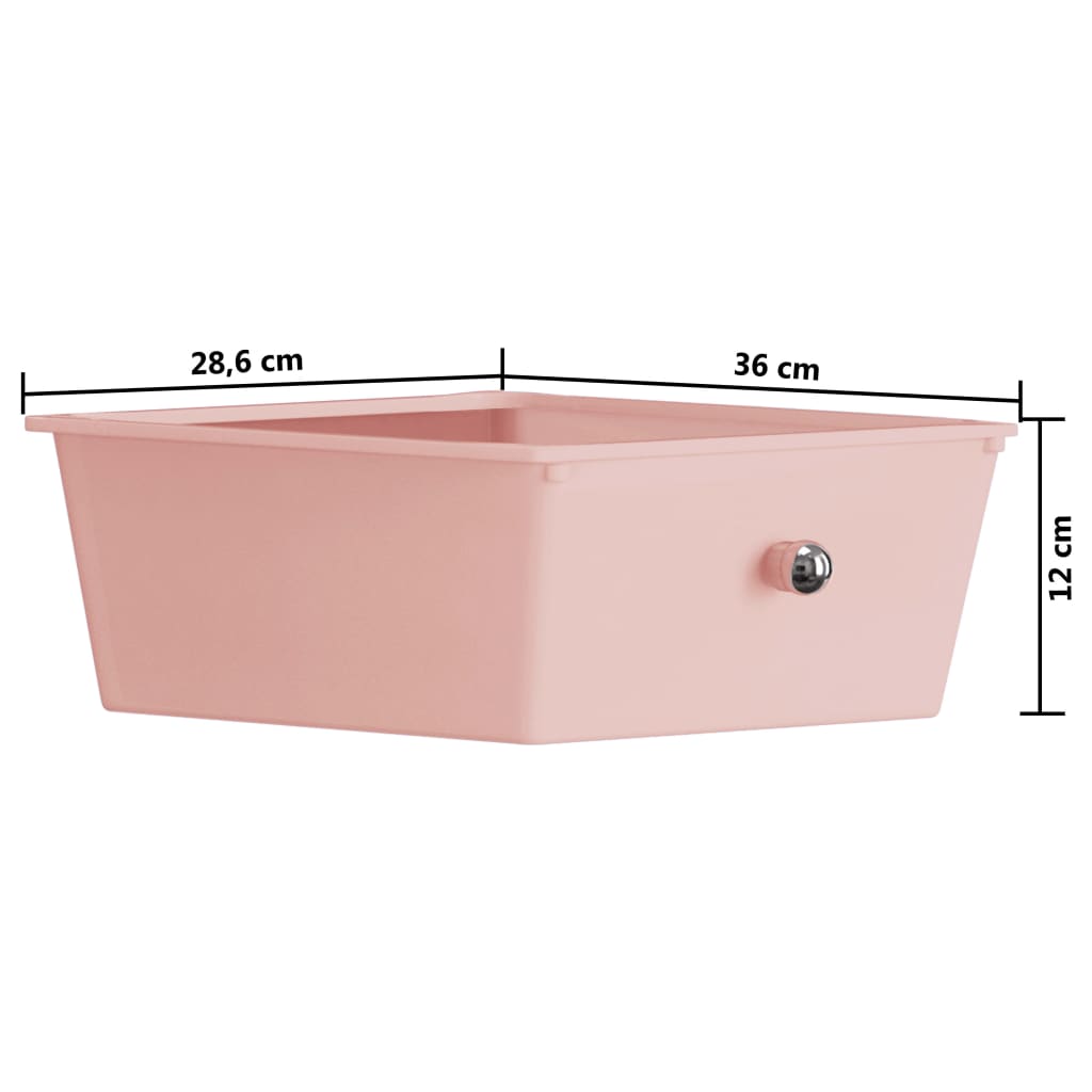 Opbergtrolley met 4 lades mobiel kunststof roze 4 Roze