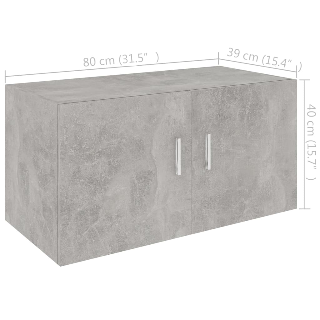 Hangkast 80x39x40 cm spaanplaat betongrijs Betongrijs