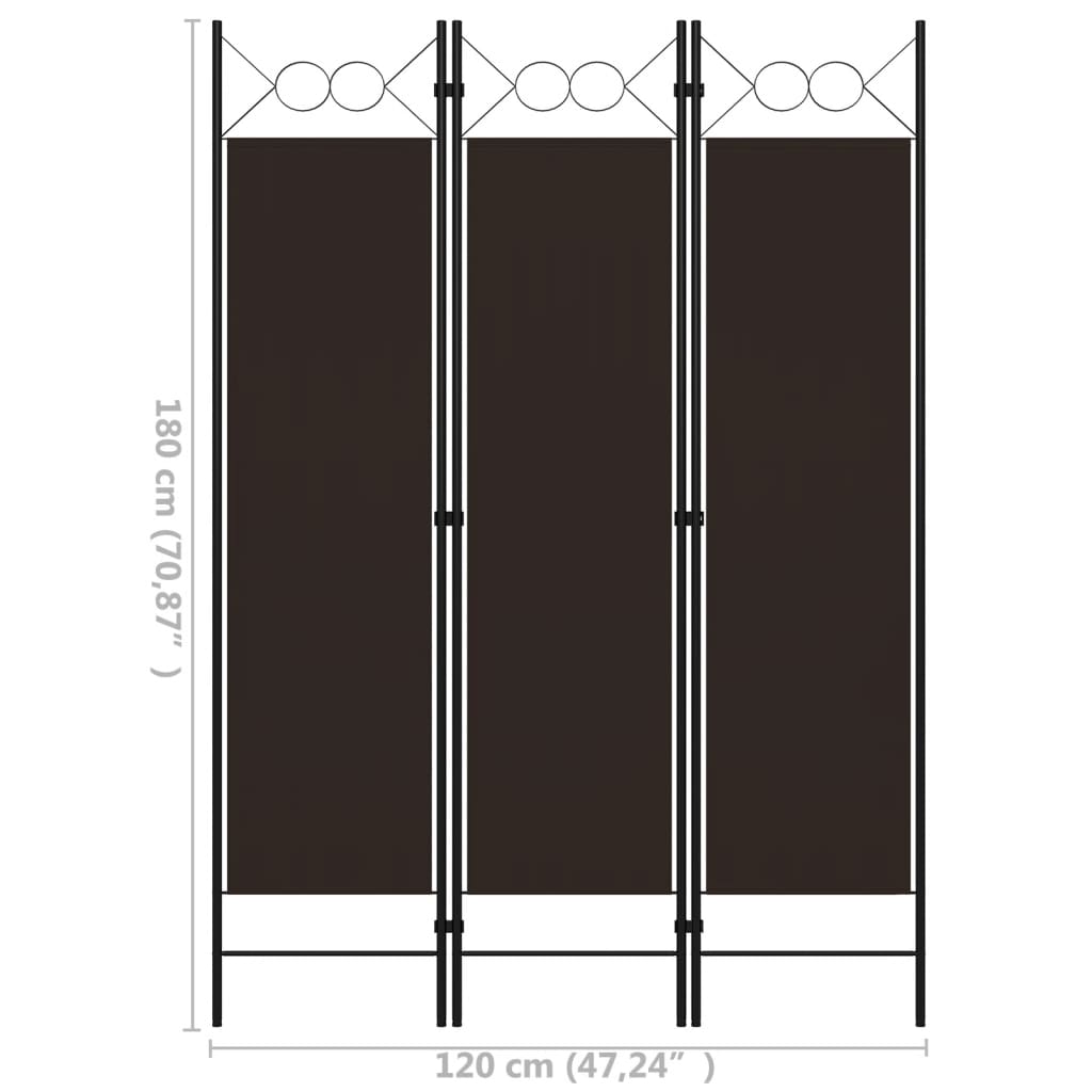Kamerscherm Met Panelen 120X180 Cm 3 Bruin