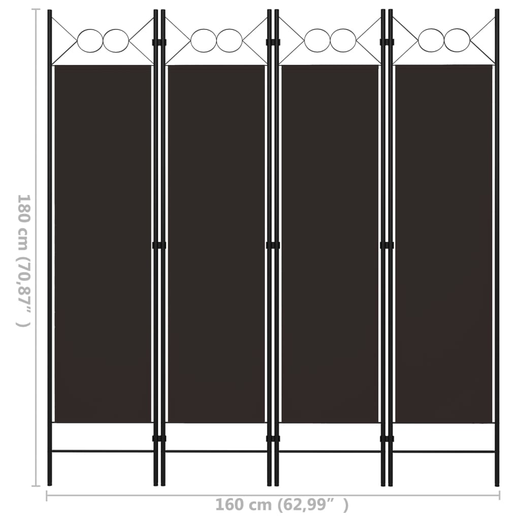 Kamerscherm Met Panelen 160X180 Cm 4 Bruin