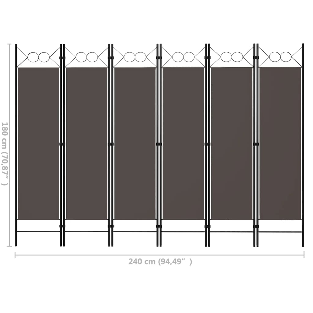 Kamerscherm Met Panelen 240X180 Cm 6 Antraciet