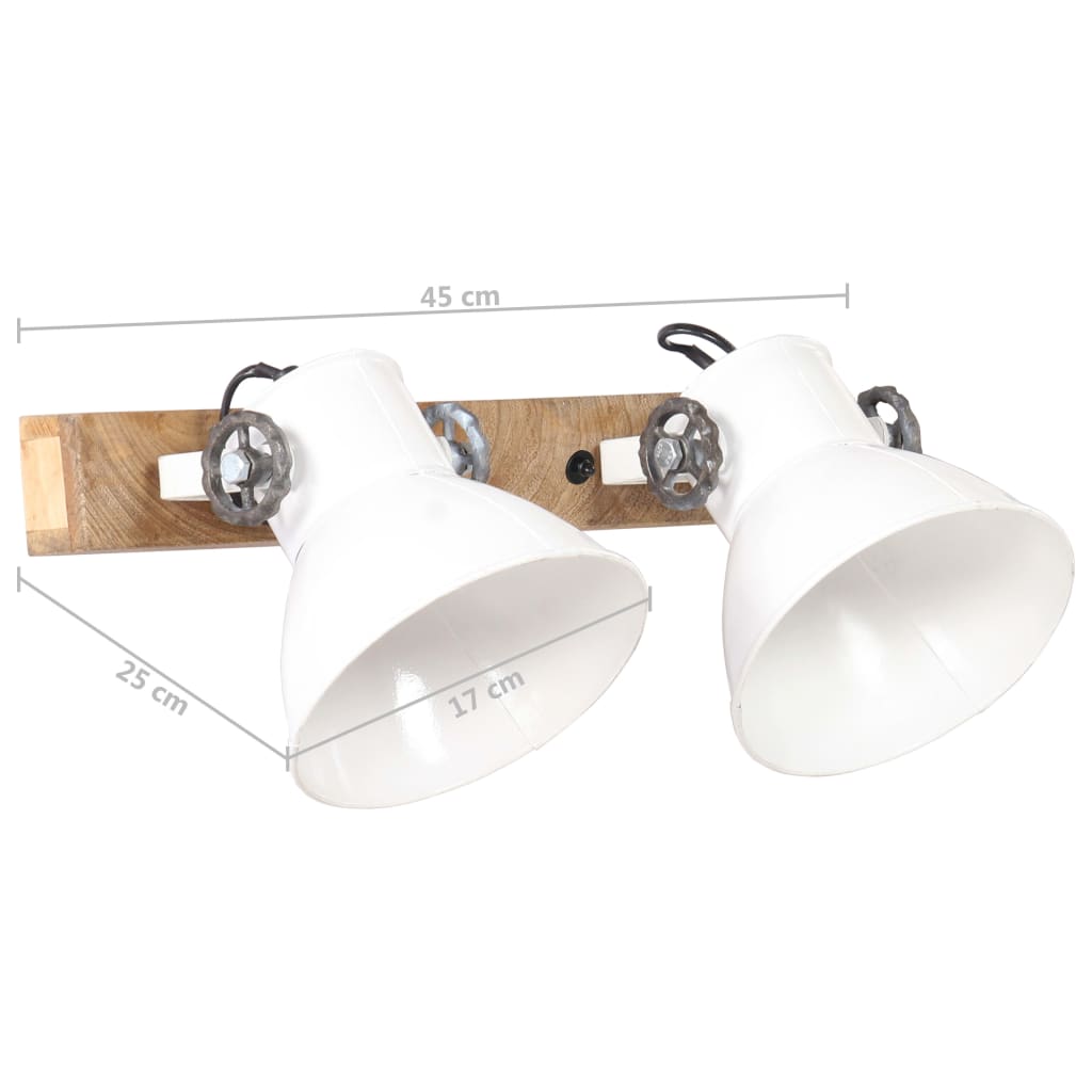 Wandlamp Industrieel E27 45X25 Cm Wit 2 op een rij