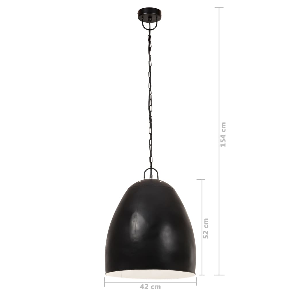 Hanglamp industrieel rond 25 W E27 42 cm zwart Ø 42 cm Zwart