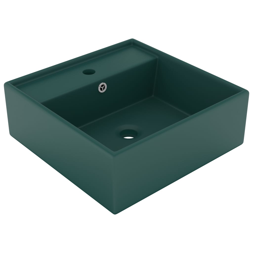 Wastafel Met Overloop Vierkant 41X41 Cm Keramiek Matwit