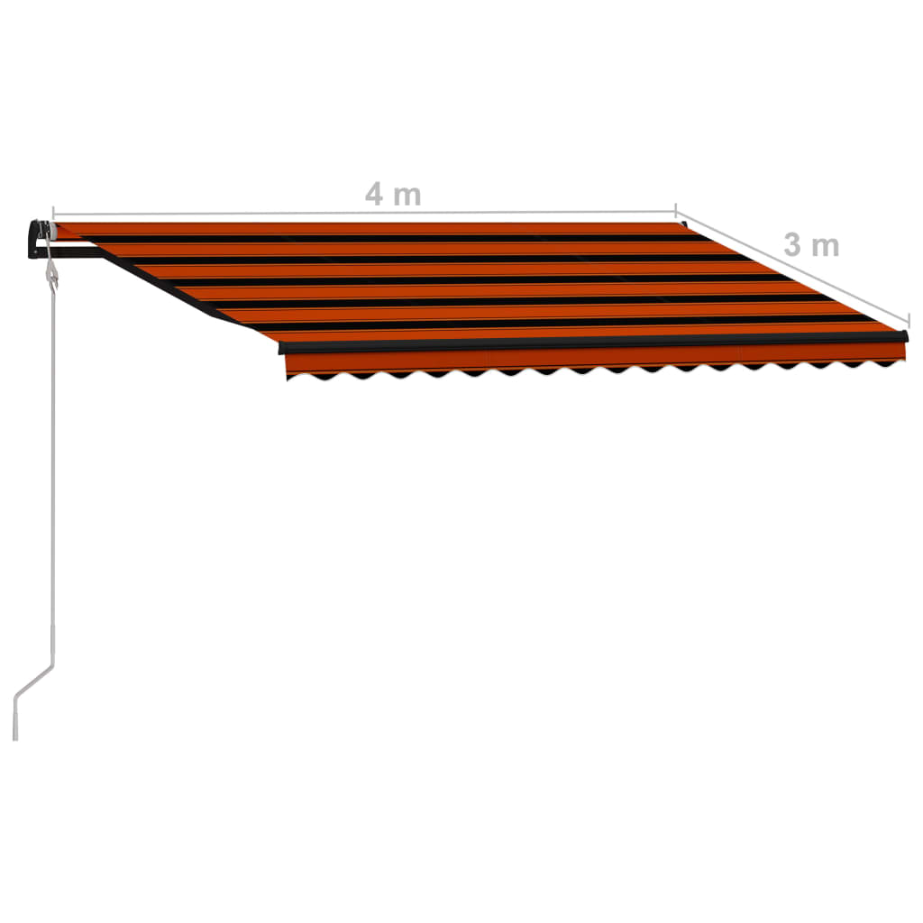 Luifel automatisch uittrekbaar 400x300 cm oranje en bruin