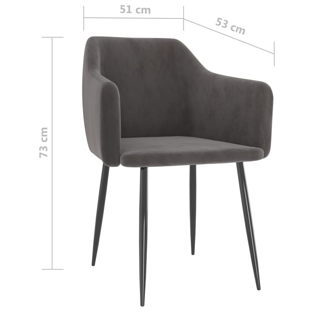 Eetkamerstoelen Fluweel Donkergrijs