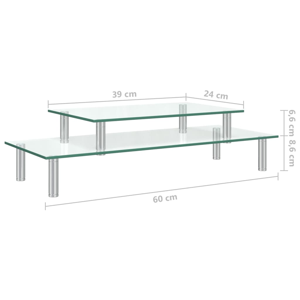 Monitorstandaard 2-Laags Transparant Glas