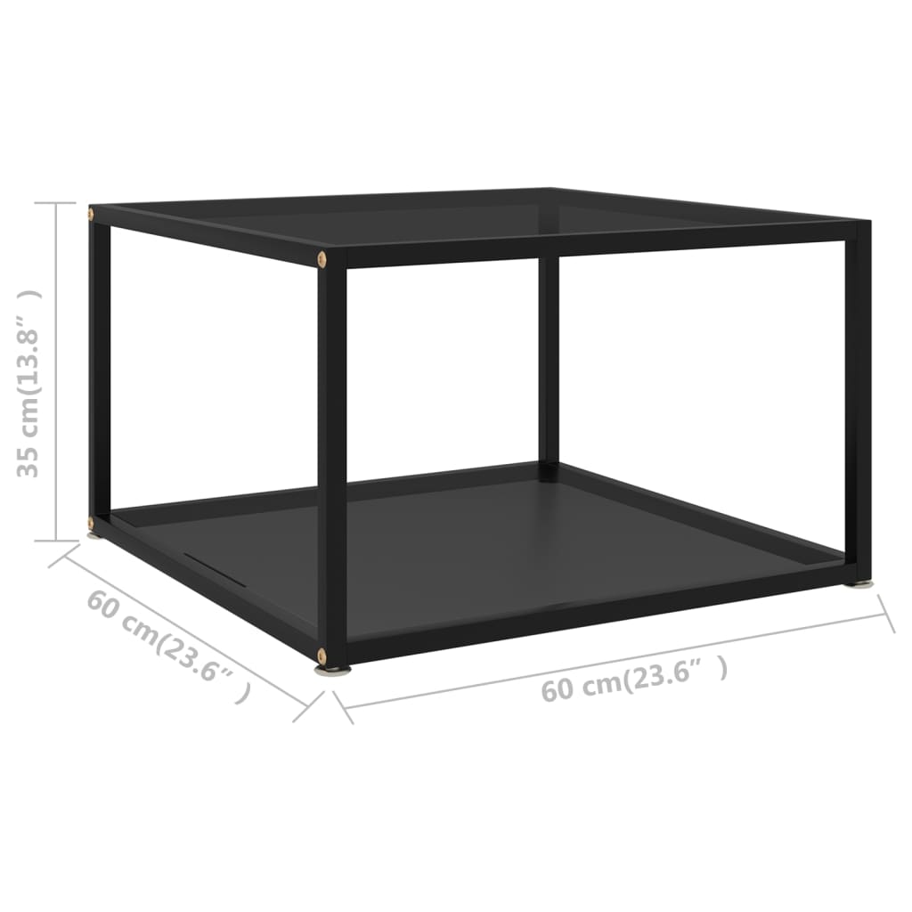 Salontafel Gehard Glas 60 x 60 x 35 cm Zwart