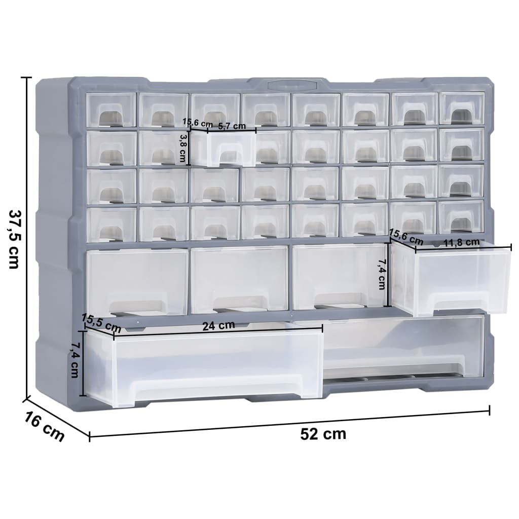 Organiser Met 52X6X37,5 Cm 40 lades Grijs