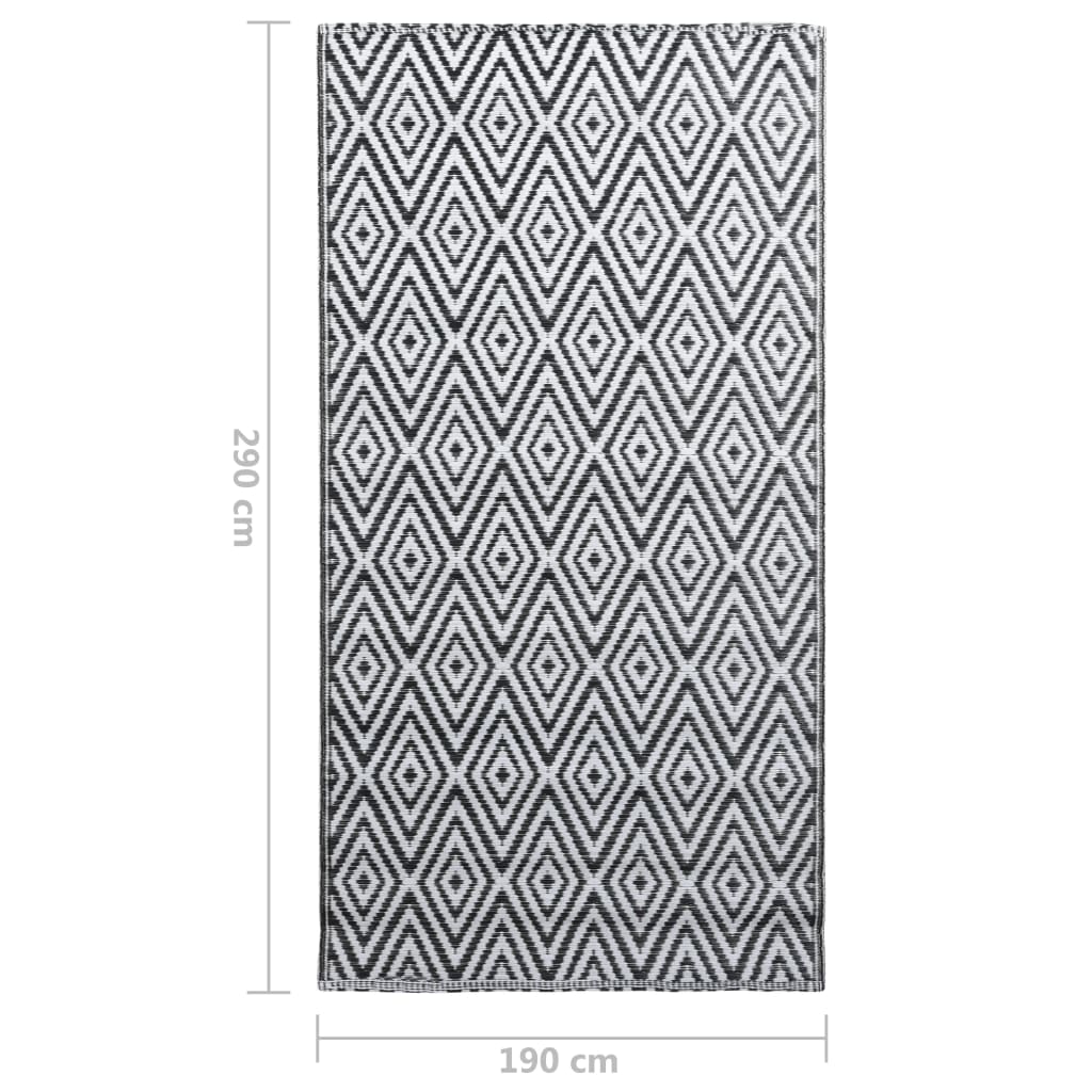 Buitenkleed Pp 190 x 290 cm Wit en zwart