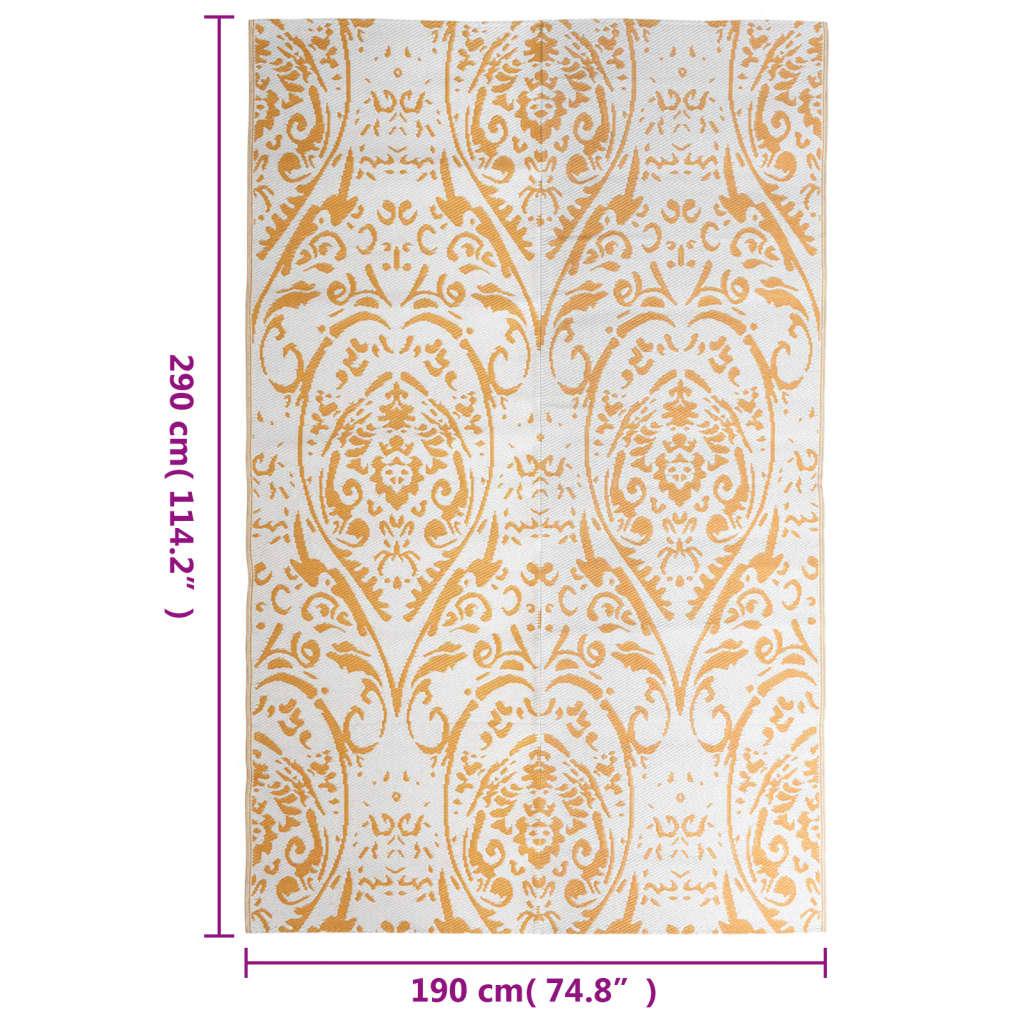 Buitenkleed Pp 190 x 290 cm Oranje en wit