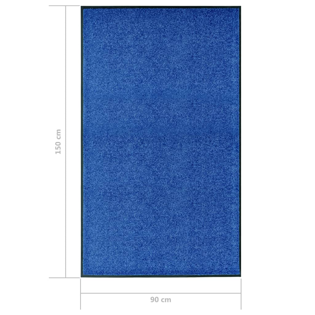 Deurmat wasbaar 90x150 cm blauw 90 x 150 cm Blauw