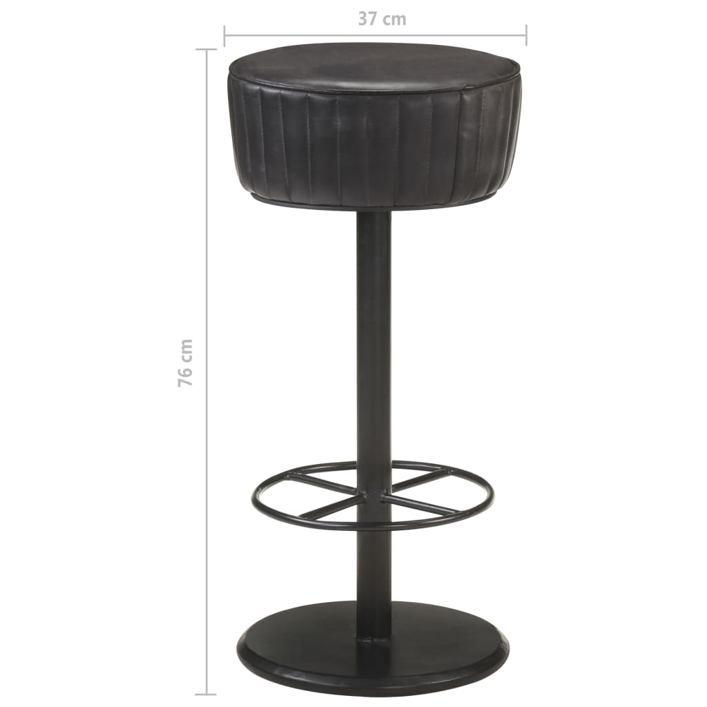 Barkruk Echt Leer Zwart light black