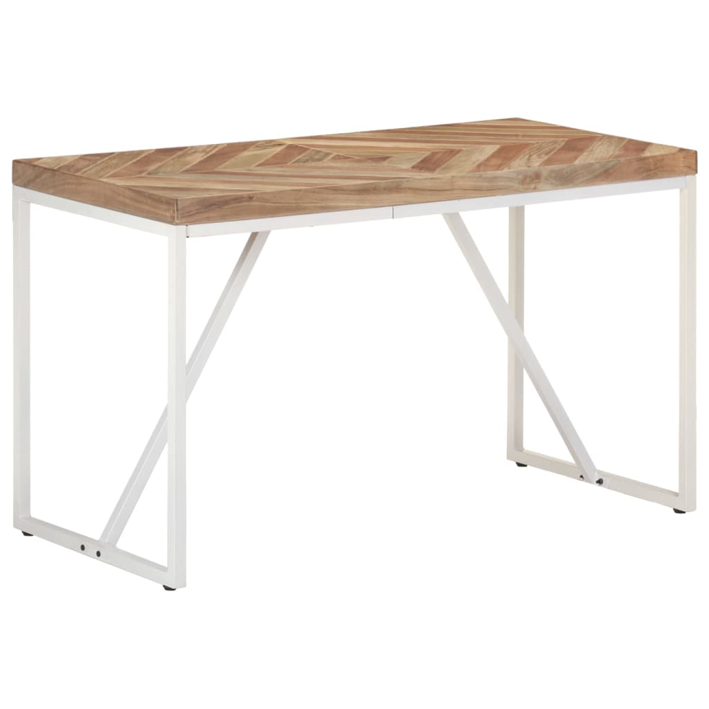 Eettafel 120x60x76 cm massief acaciahout en mangohout 120 x 60 x 76 cm Wit