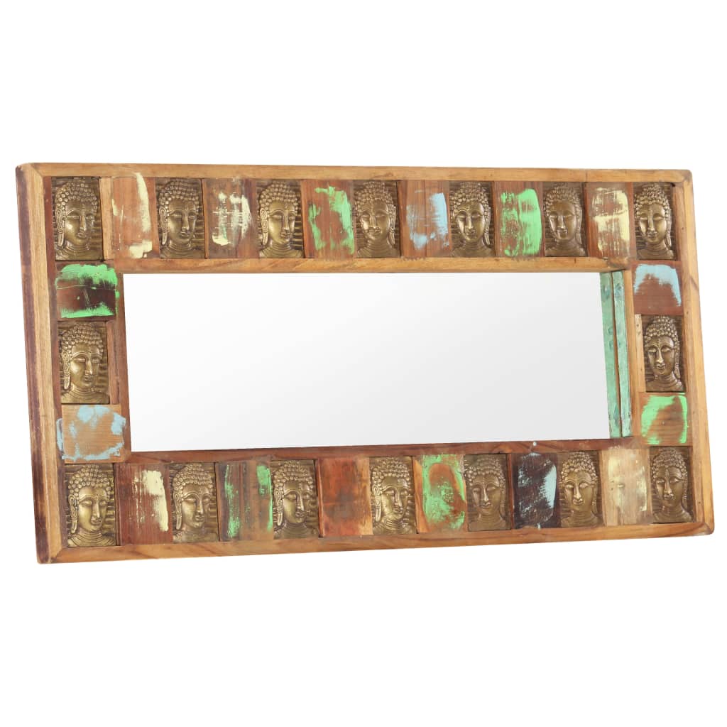 Spiegel Boeddha Massief Gerecycled Hout 110 x 50 cm