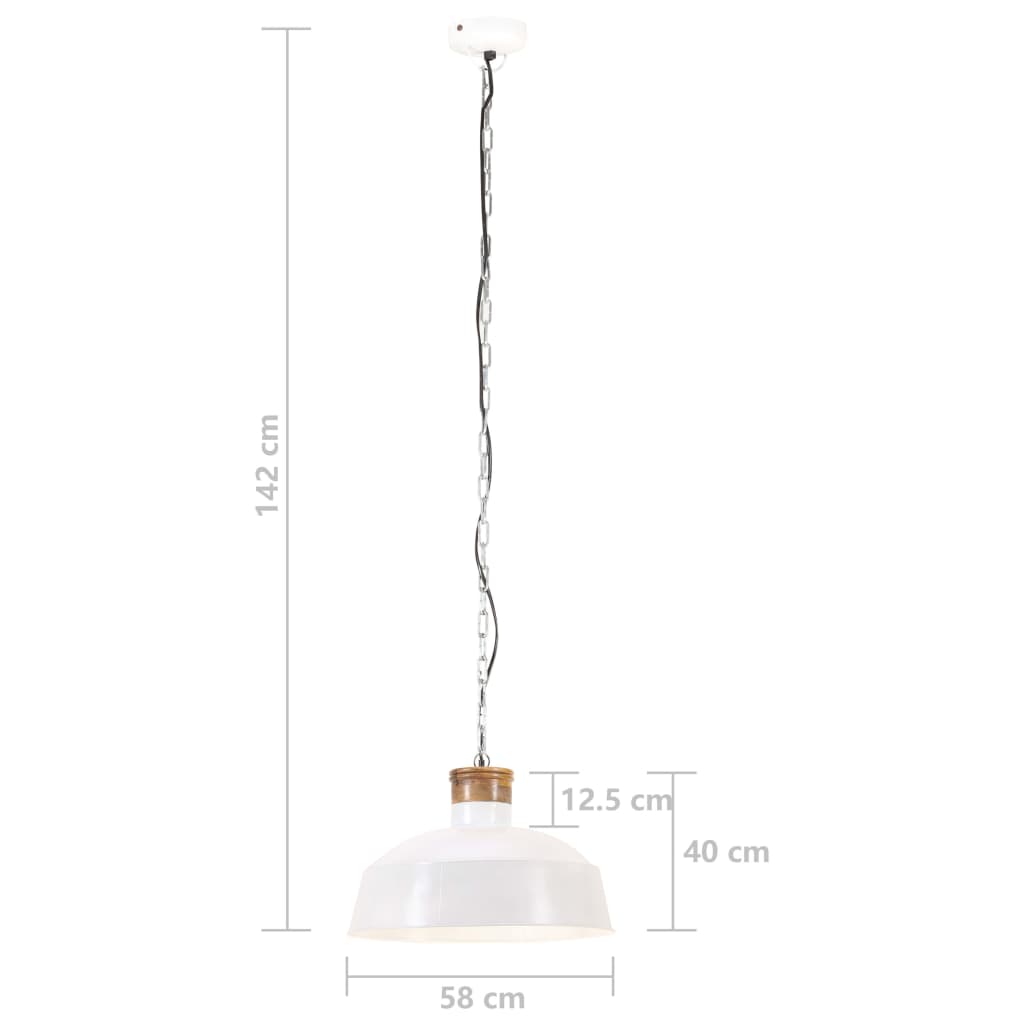 Hanglamp industrieel E27 58 cm wit Φ 58 cm Wit