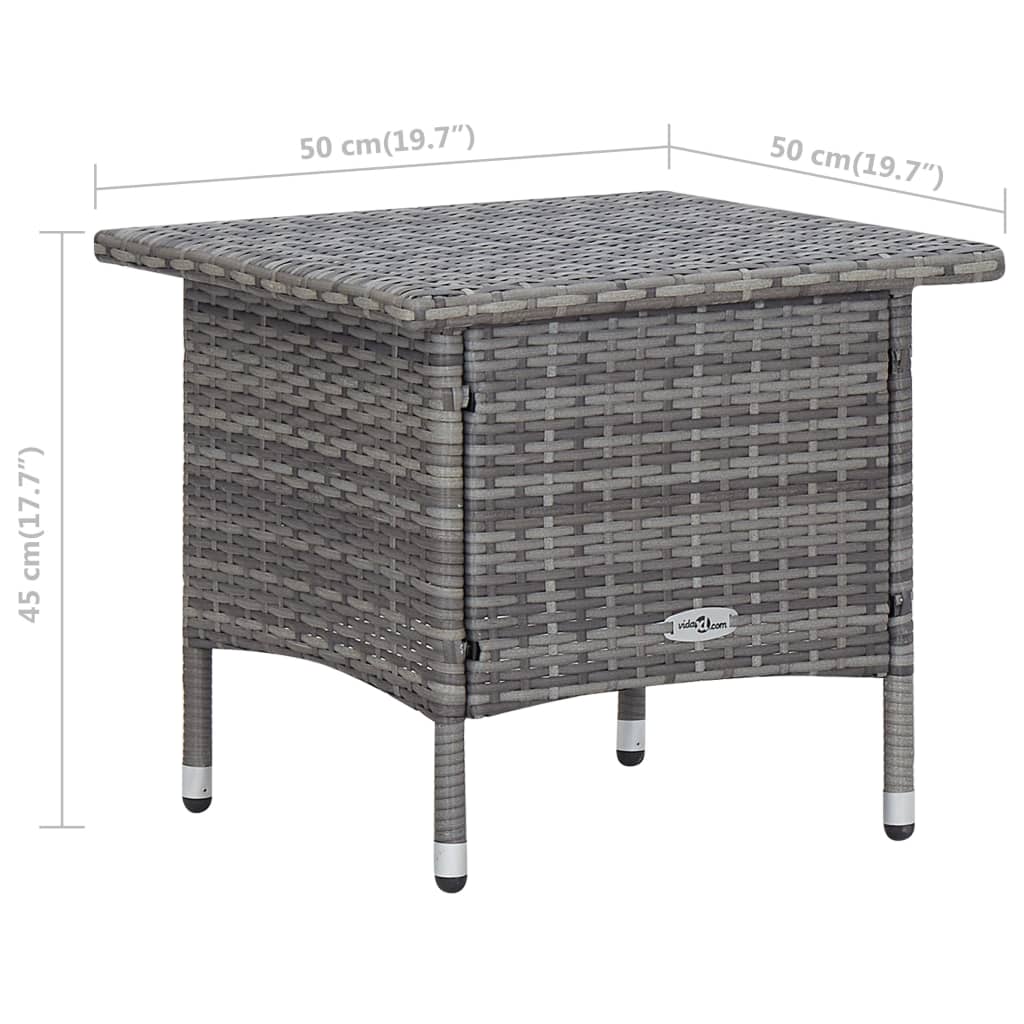 -Delige Loungeset Met Kussens Poly Rattan Grijs
