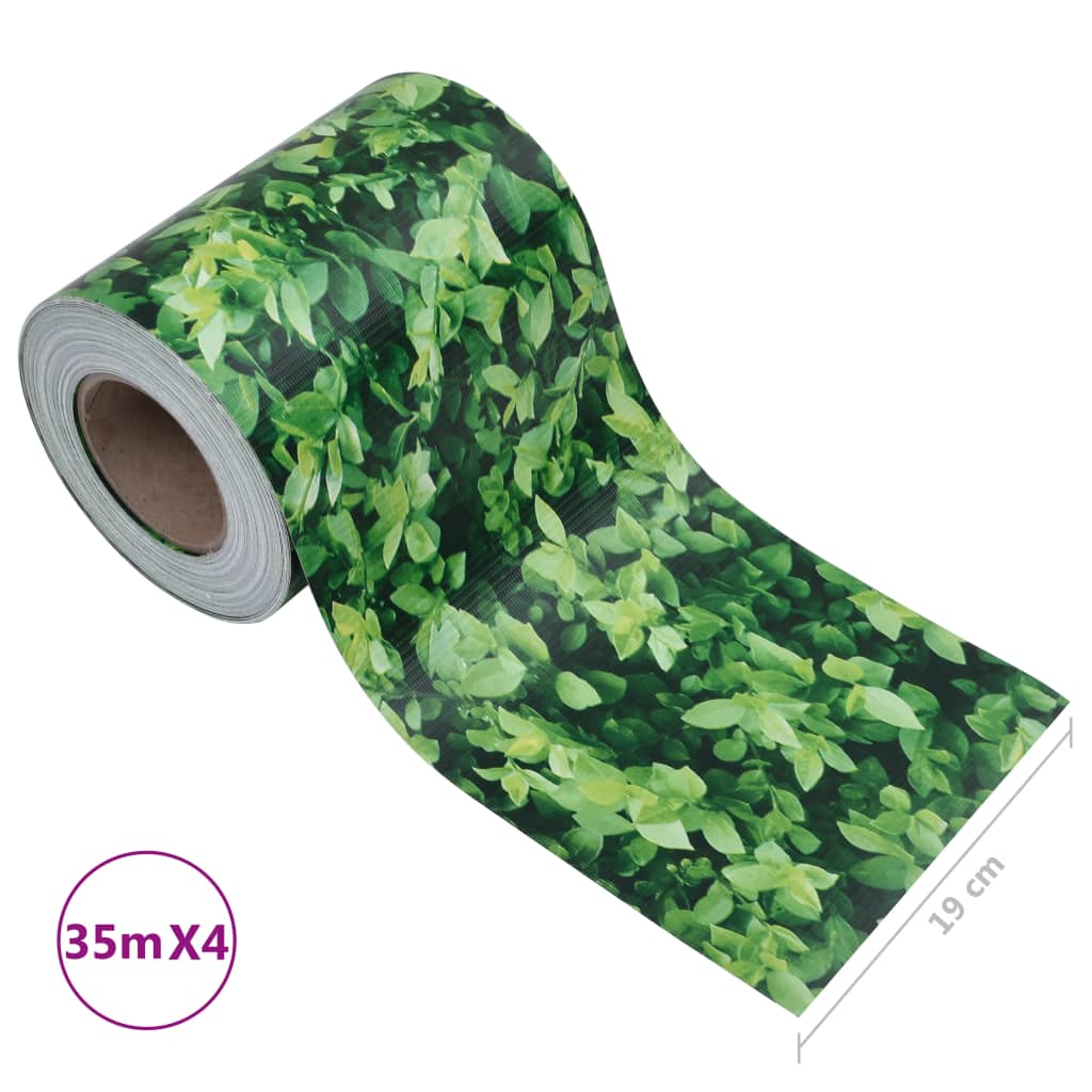 Tuinschermen 4 st 35x0,19 m PVC groen 140 x 0.19 m Bladpatroon