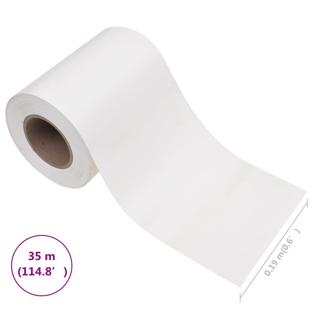 Tuinscherm 35x0,19 m PVC wit 35 x 0.19 m Wit