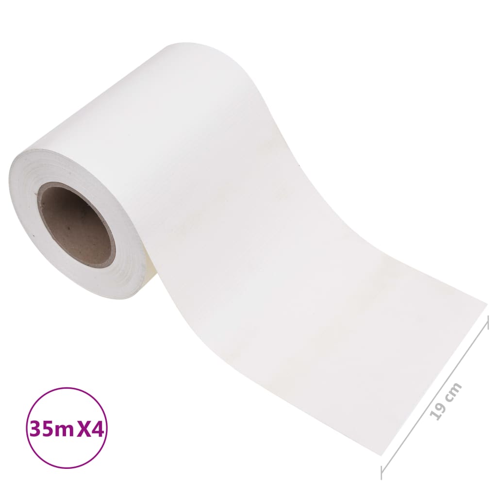 Tuinschermen 4 st 35x0,19 m PVC wit 140 x 0.19 m Wit