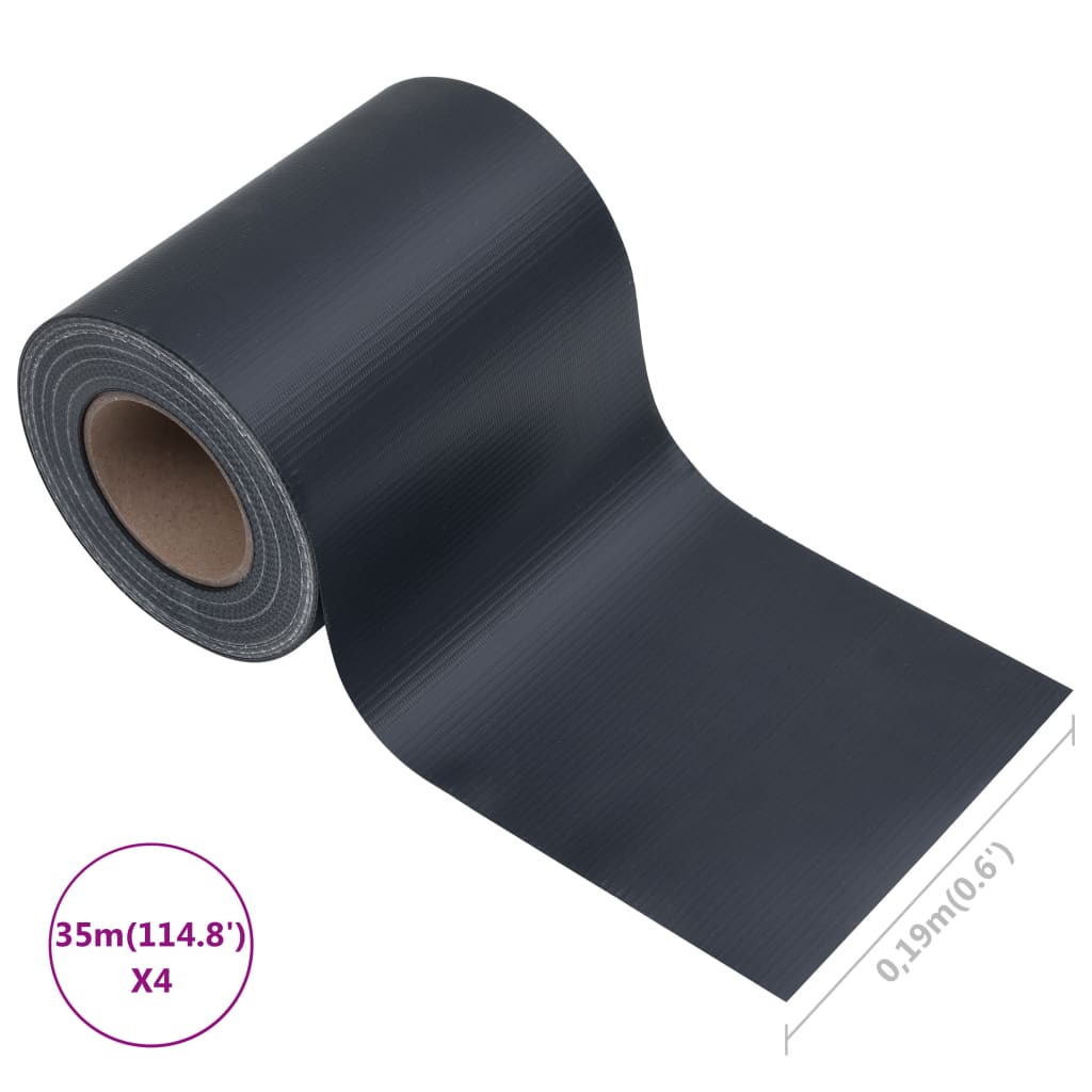 Tuinschermen 4 st 35x0,19 m PVC mat donkergrijs 140 x 0.19 m Donkergrijs