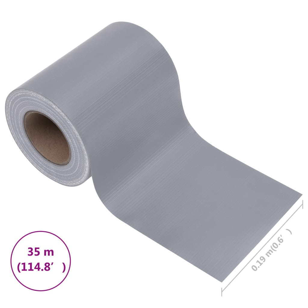 Tuinscherm 35x0,19 m PVC mat lichtgrijs 35 x 0.19 m matte light grey