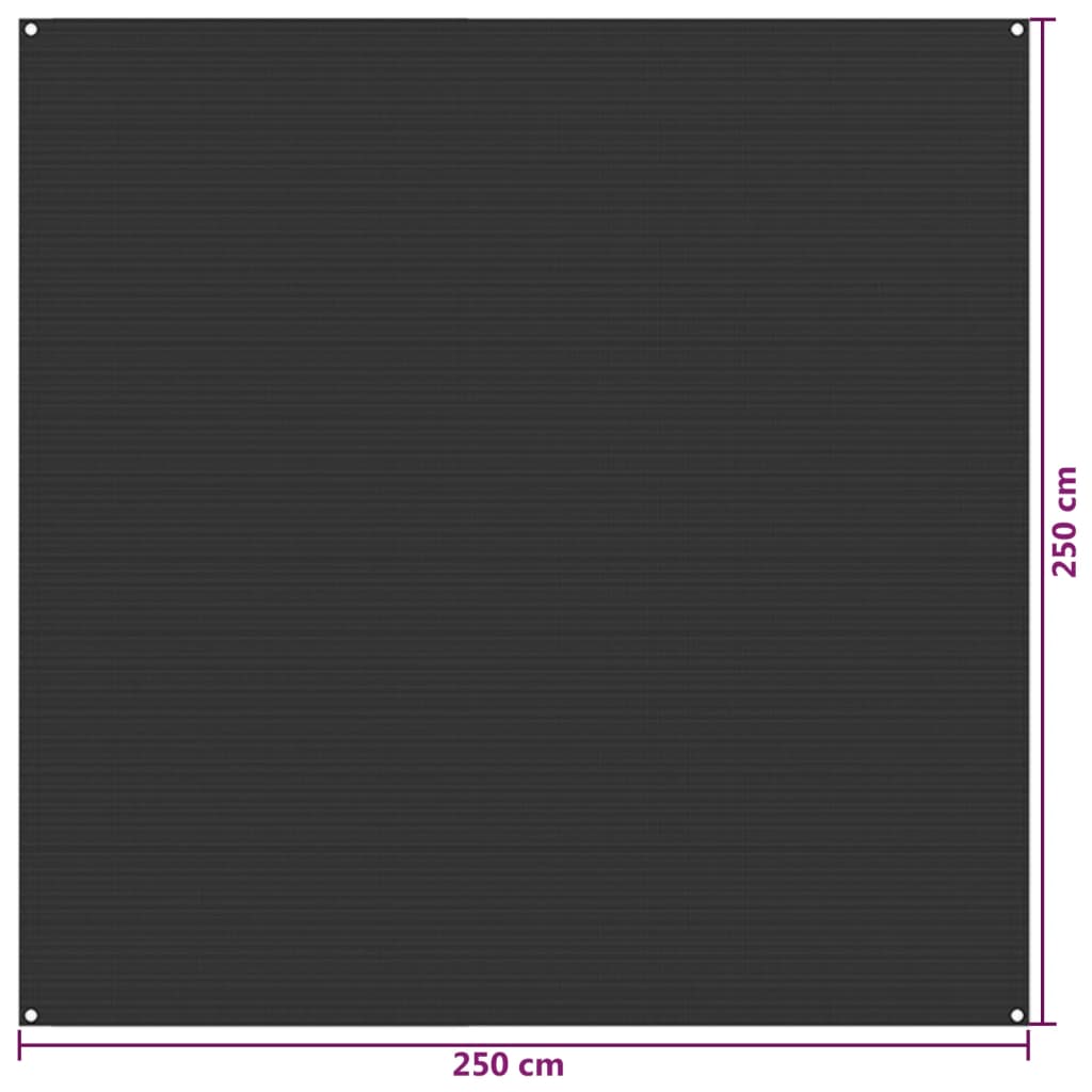 Tenttapijt 250x250 cm HDPE antracietkleurig 250 x 250 cm
