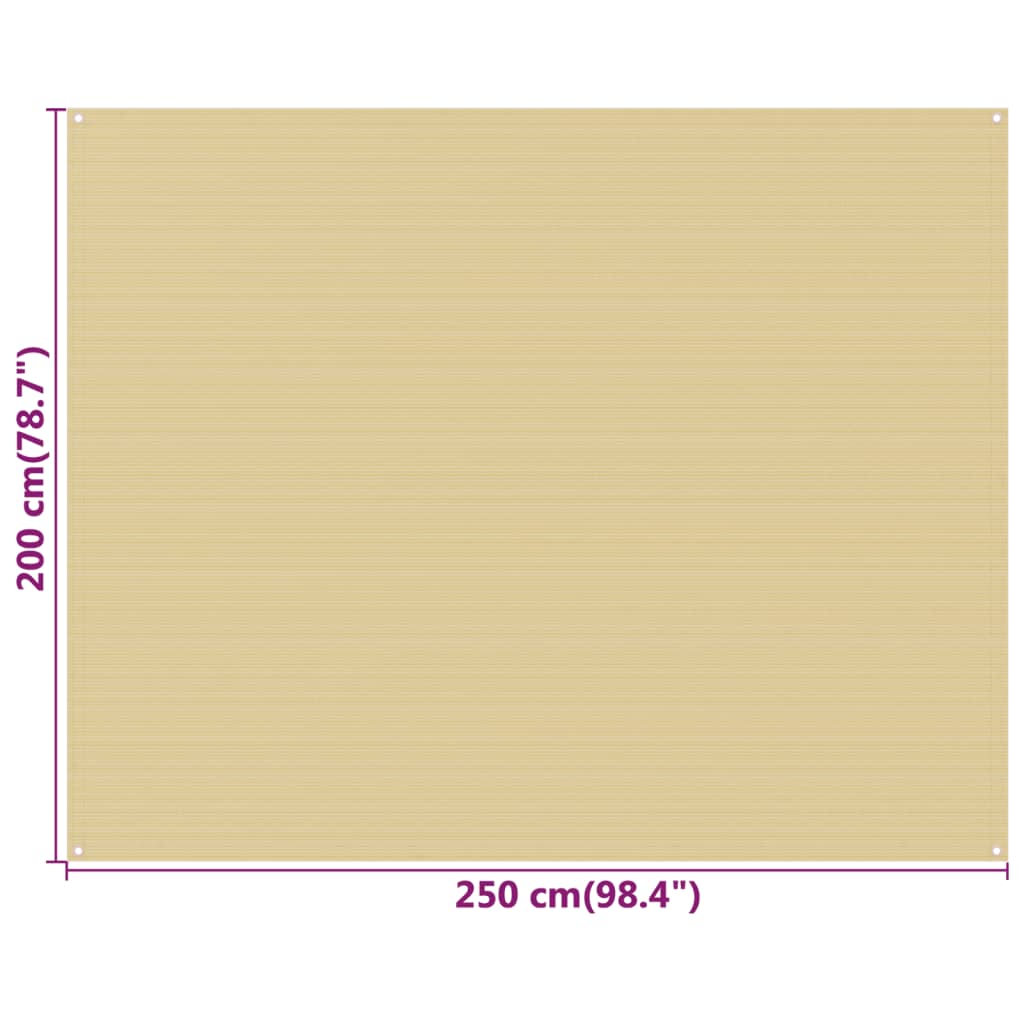 Tenttapijt 250x200 cm HDPE beige