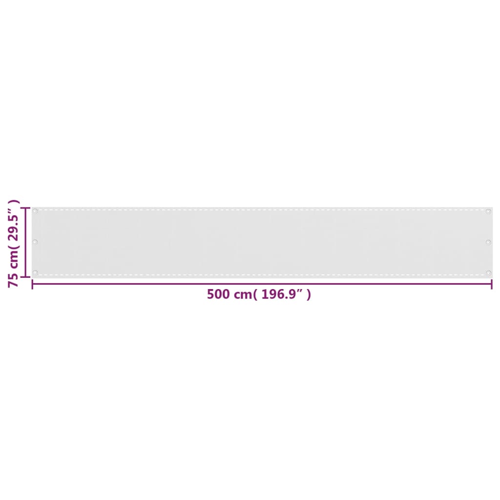 Balkonscherm Hdpe Wit 75 x 500 cm