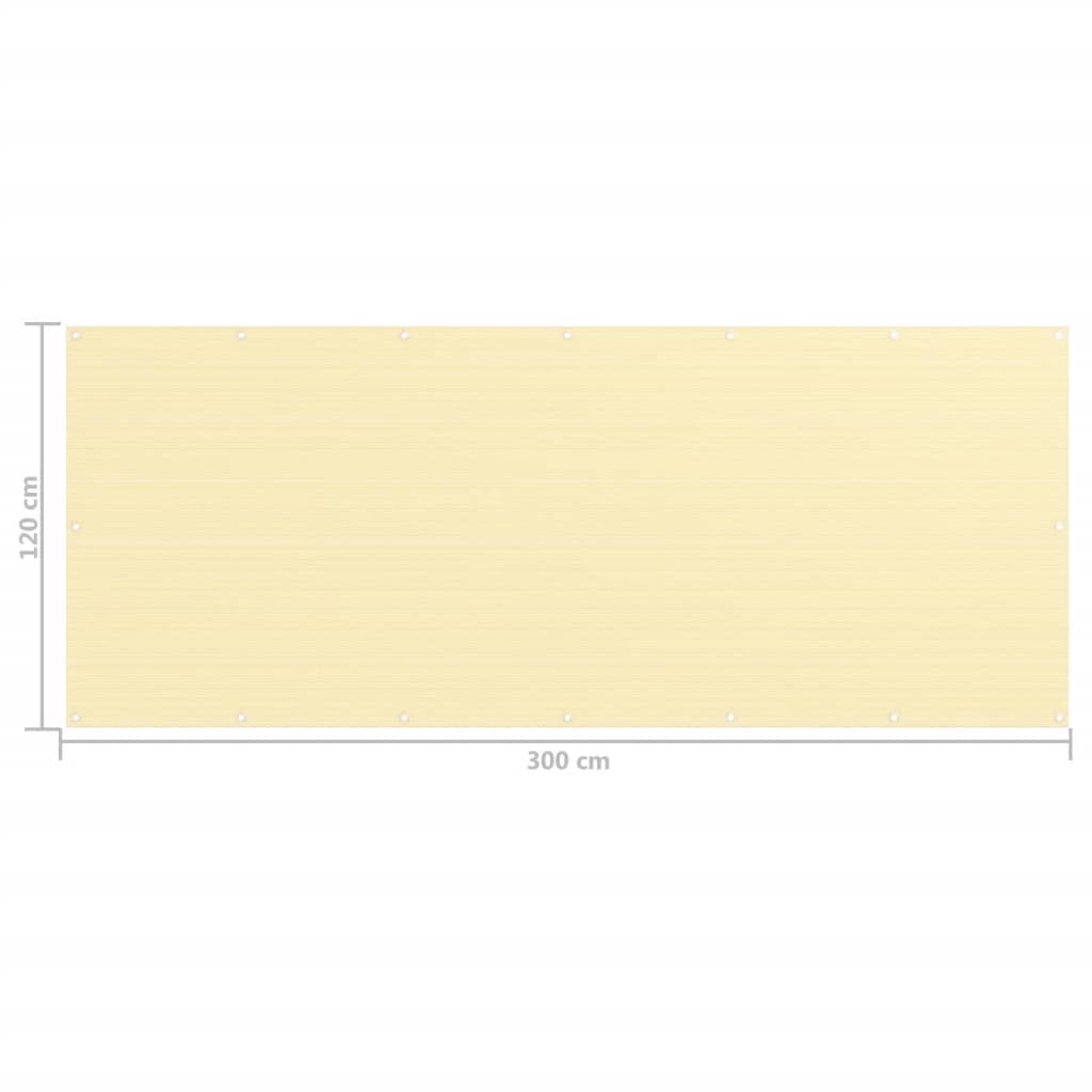 Balkonscherm Hdpe Beige 120 x 300 cm