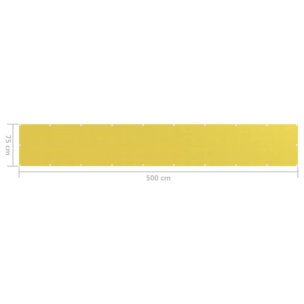 Balkonscherm Hdpe Geel 75 x 500 cm