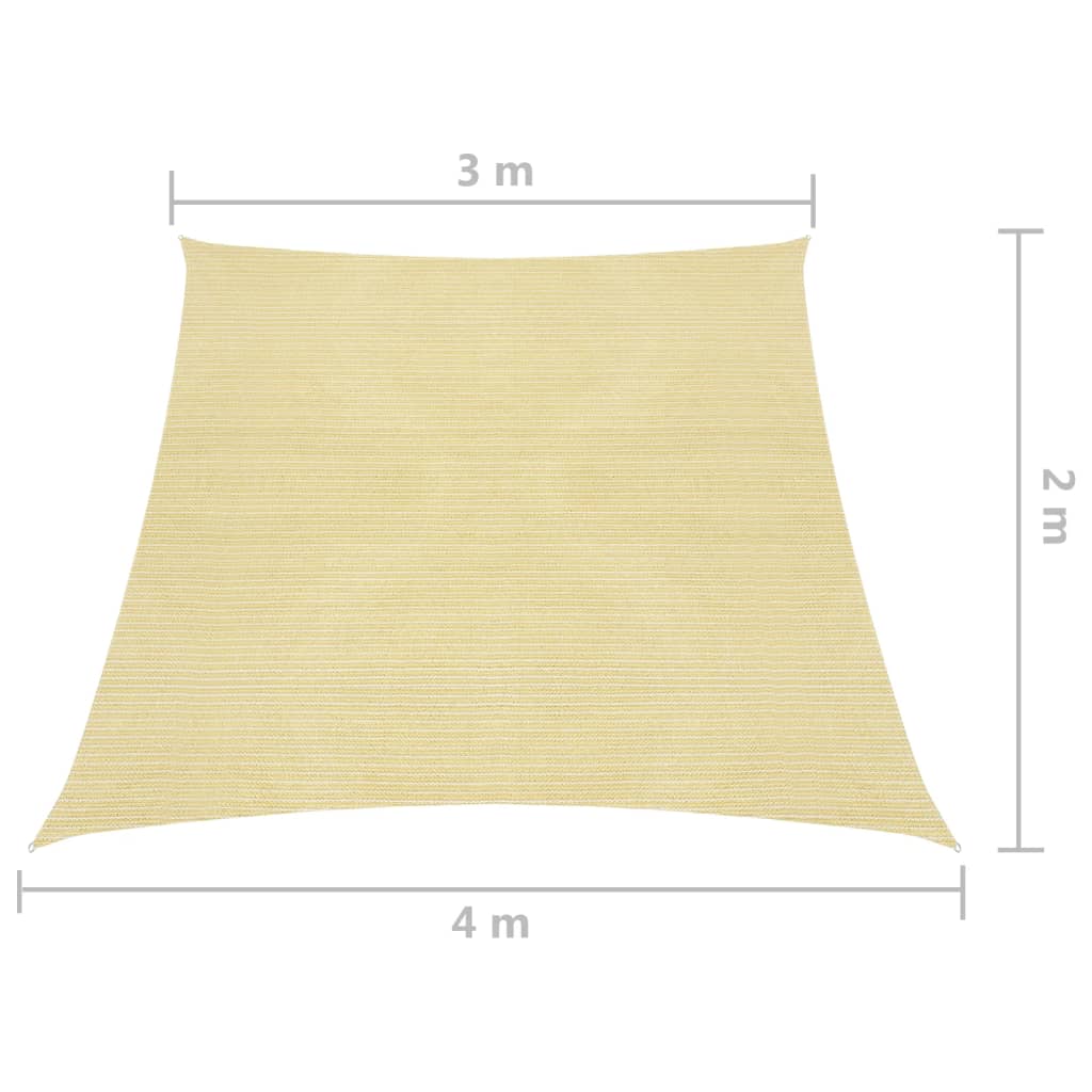 Zonnezeil 160 G/M² Hdpe 3/4 x 2 m Beige