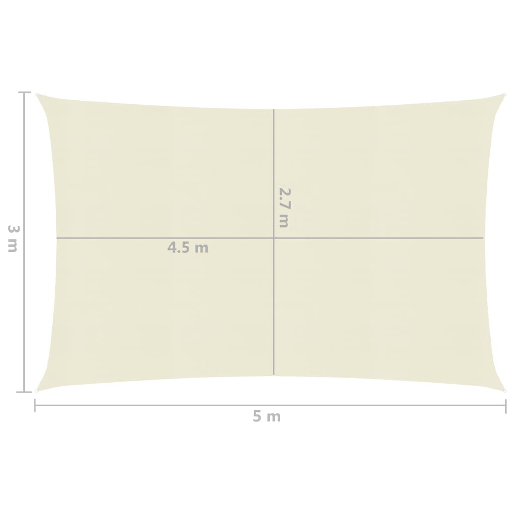 Zonnezeil 160 G/M² Hdpe Kleurig Crème 3 x 5 m