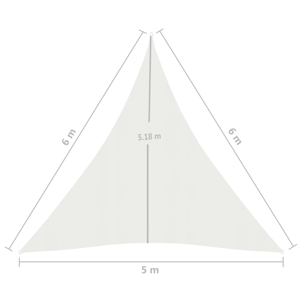Zonnezeil 160 G/M² Hdpe Wit 5 x 6 x 6 m
