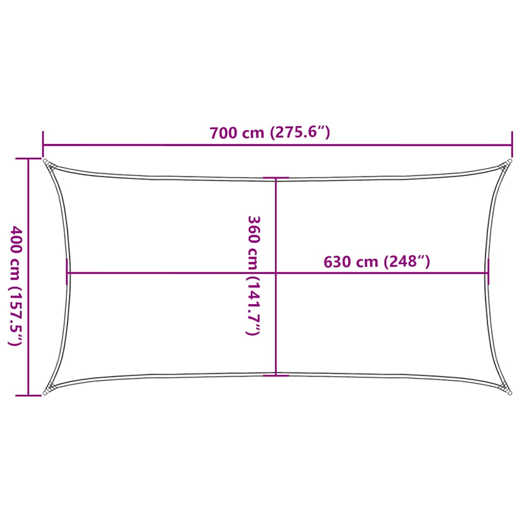 Zonnezeil 160 G/M² Hdpe Taupe 4 x 7 m